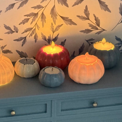 Mini Pumpkin Candle Centerpieces & Tea Lights